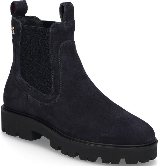 Tommy Hilfiger Th Monogram Suede Chelsea Boot Navy 37