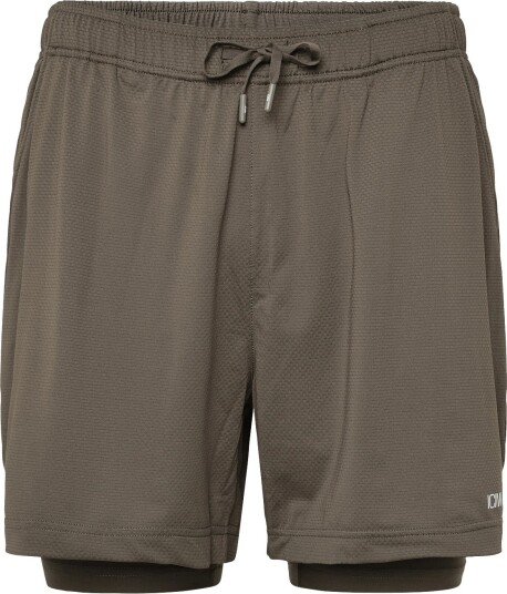 ICANIWILL Stride 2 In 1 Shorts M FOREST BROWN M