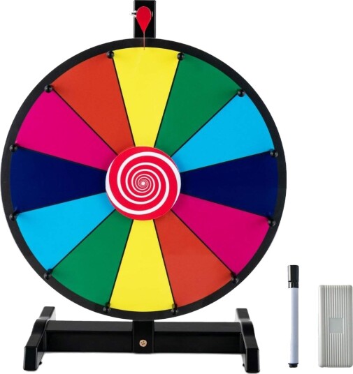 Cwy 38 cm stort lykkehjul med 12 felts bordspinnehjul for premier fargerike TT10007