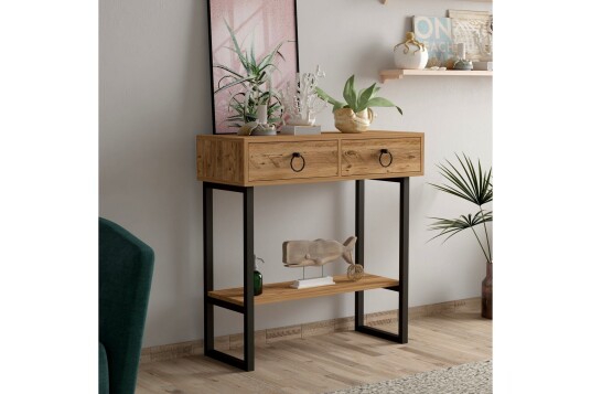 Valeri Konsollbord 90x90 cm Lys Brun Hanah Home