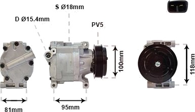 AC-kompressor VAN WEZEL 1700K090