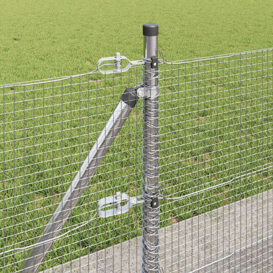 Svetset Trådgjerd med 13 Flensede Stolper 0.5x100 m Galvanisert Stål