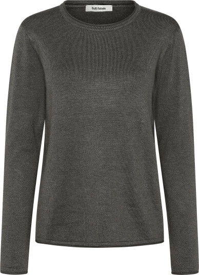Soft Rebels Srmarla O Neck Knit Roll Edge Khaki green XS