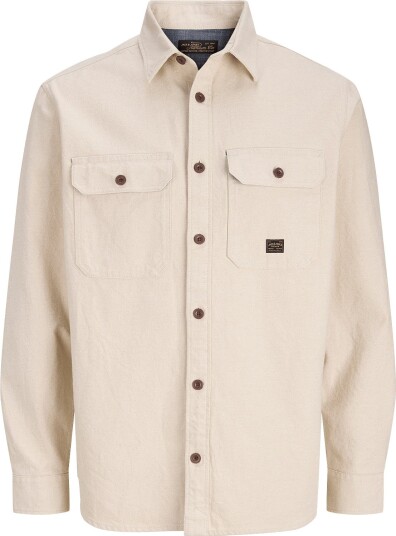 Jack & Jones Jprbluivy Solid L/S Overshirt Sn PLAZA TAUPE XXL