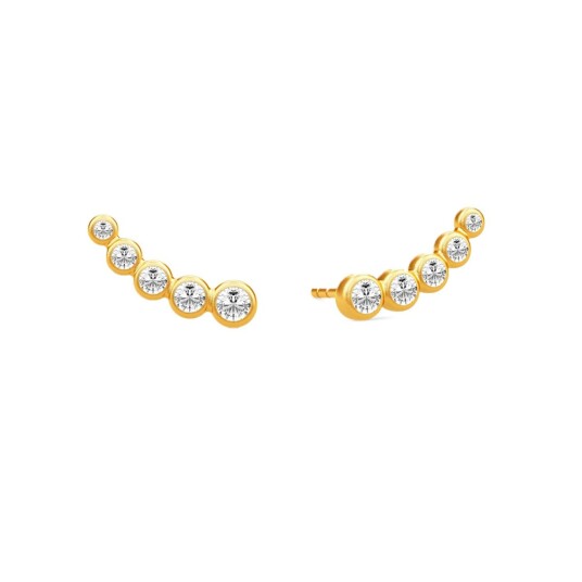 Julie Sandlau Grace Øredobber 22 kt. Gullbelagt sølv ST129GDCZ - Dame - 925 sterling silver