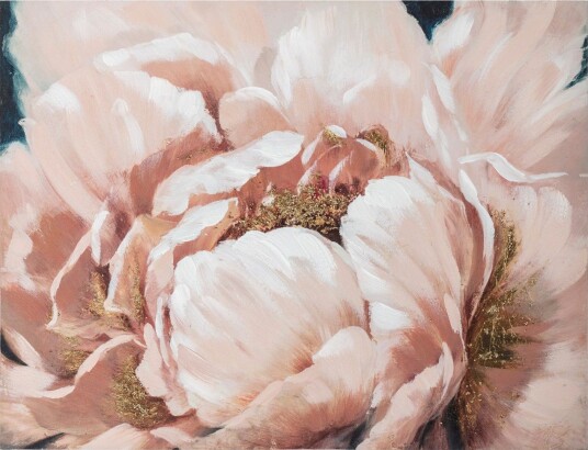 Oljemaling 75x100 cm Rosa blomster