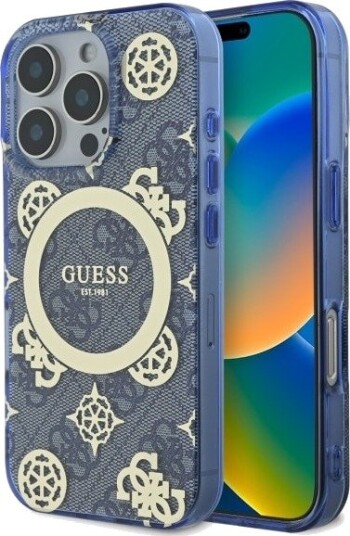 Guess Hardcase til iPhone 16 Pro Max 6,9" Blå med MagSafe Guess Hardcase til iPhone 16 Pro Max 6,9" Blå med MagSafe
