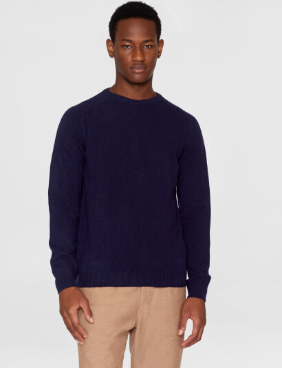 Knowledge Cotton Apparel Lambswool Crew Neck - Navy - XL Knowledge Cotton Apparel Lambswool Crew Neck - Navy - XL