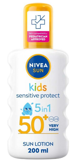Nivea Sun Kids SPF50+ Sensitiv Spray med Aloe Vera, 200 ml