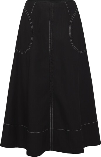 Topshop Tsmillie Contrast Stitch Maxi Skirt Wvn Black 34 Topshop Tsmillie Contrast Stitch Maxi Skirt Wvn Black 34