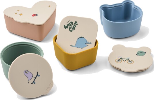 LIEWOOD Toto Snackboks 4-Pakk, Tamtam/Sandy