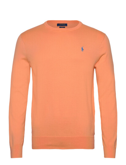 Polo Ralph Lauren Slim Fit Textured Cotton Sweater   Orange   S