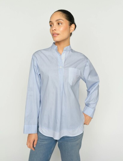 MOS MOSH Mmbronwyn Stripe Shirt Blue S