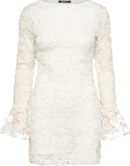 Gina Tricot Embroidery Mini Dress White L Gina Tricot Embroidery Mini Dress White L