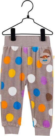 Pippi Langstrømpe Bubbles Velour Bukse Beige,. 62 Pippi Langstrømpe Bubbles Velour Bukse Beige,. 62