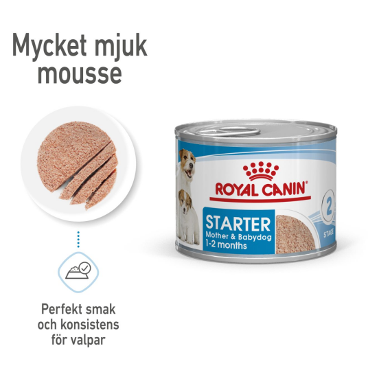 Wet Starter Mousse Våtfôr For Hunder 195 G X 12 Stk Hund Hundefôr Våtfôr Royal Canin