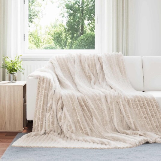 vidaXL Kastepledd 6 pcs Beige 240 x 220 cm Fleece