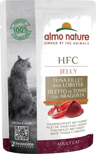 Almo Nature Hfc Våtfôr Jelly Pouch Tunfiskfilet Og Hummer 24 X 55 G