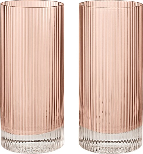 Ripple Highball-Glass 2-pk, Blush