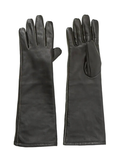 Becksöndergaard Long Smooth Leather Gloves Black 8