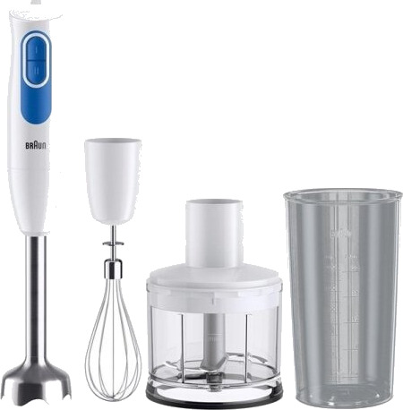 Braun MultiQuick 2 Stavmikser 600W Hvit/Blå med Rustfrie Kniver Braun MultiQuick 2 Stavmikser 600W Hvit/Blå med Rustfrie Kniver