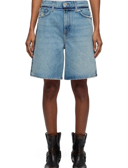 7 For All Mankind Lola Shorts Sapphire Dust Blue 31 x 8