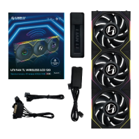 Lian Li UNI TL Wireless LCD 120mm Kjølevifte 3-pk Sort med RGB-lys Lian Li UNI TL Wireless LCD 120mm Kjølevifte 3-pk Sort med RGB-lys