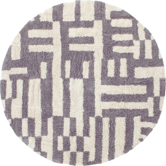 Runde tepper Bergamo Natural Cotton Shaggy grå/hvit Størrelse: Ø 200 cm