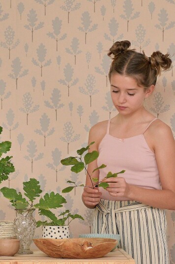 Majvillan Tapet Oak Grå Majvillan Tapet Oak Grå
