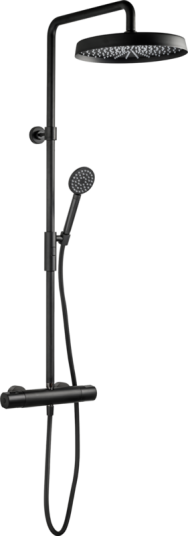 Tapwell ARM7200 Takdusj med trykk- og termostatstyrt dusjbatteri-Matt sort