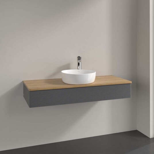 Villeroy & Boch  Antao Servantskap med 1 skuff 120x50x19 cm u/lys Antrasitt/Eik