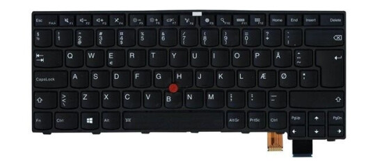 Lenovo - notebook replacement keyboard - Brbart tastatur - til utskifting - Dansk - Svart