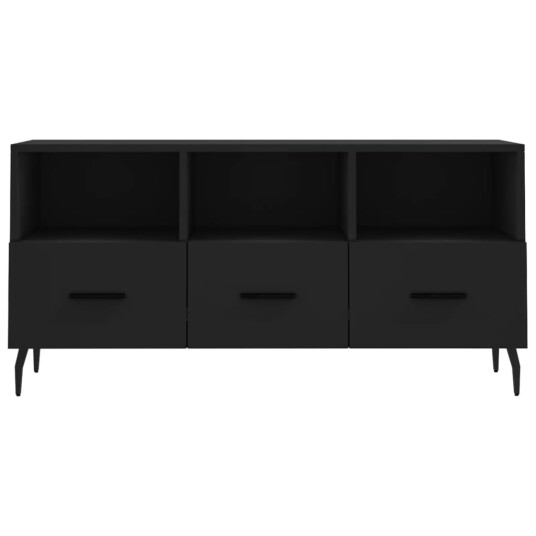 vidaXL TV-benk svart 102x36x50 cm konstruert tre 8720845944780 vidaXL TV-benk svart 102x36x50 cm konstruert tre 8720845944780