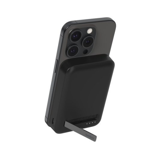 Belkin Qi2 8000 mAh Powerbank 15W med Stativ Svart