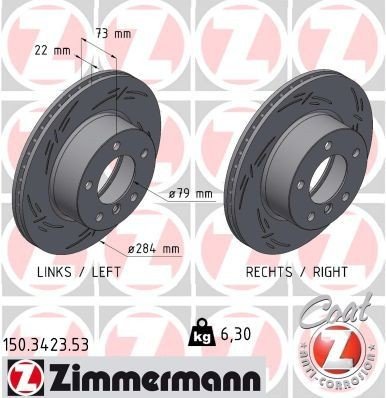 Bremseskive ZIMMERMANN 150.3423.53