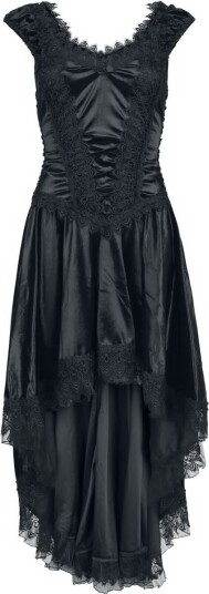 Sinister Gothic Goth Middellang kjole Gotisk Kjole S til 4XL Damer svart