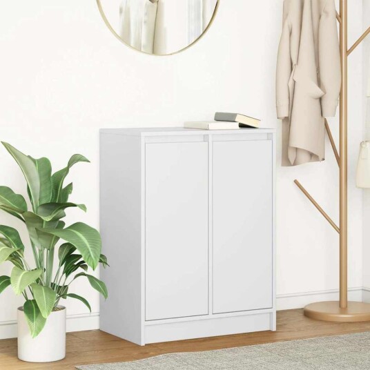  Skjenk hvit 57x34x76 cm konstruert tre