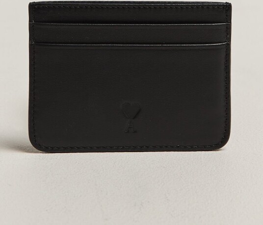 AMI Tonal Heart Logo Card Holder Black AMI Tonal Heart Logo Card Holder Black