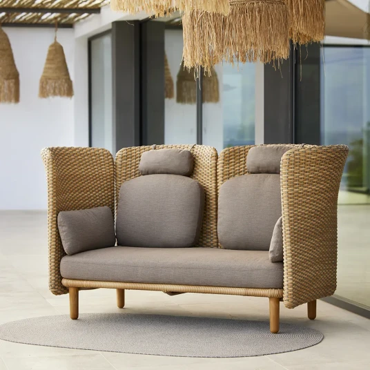 Cane line Arch 2 seters sofa med høy arm /ryggstøtte