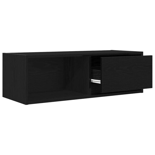 TV benker 2 stk svart eik 80x31x25,5 cm konstruert tre TV benker 2 stk svart eik 80x31x25,5 cm konstruert tre