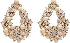 LILY AND ROSE Alice Pearl Earrings Ivory Silk/Gold One size