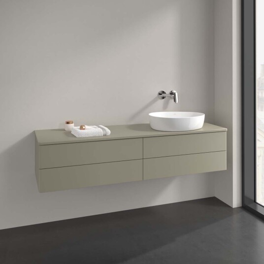 Villeroy & Boch Antao Servantskap med 4 skuffer 160x50x36 cm u/lys Steingrå Matt Villeroy & Boch Antao Servantskap med 4 skuffer 160x50x36 cm u/lys Steingrå Matt