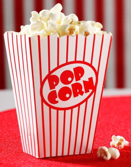 Unique 8 stk Popcornbeger i Papp Retro Cinema 19578