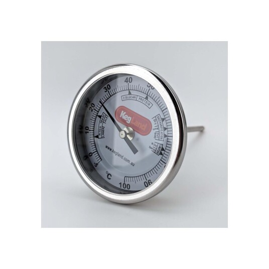 Termometer med 3" display og 132mm probe Uten sveising i rustfritt stål