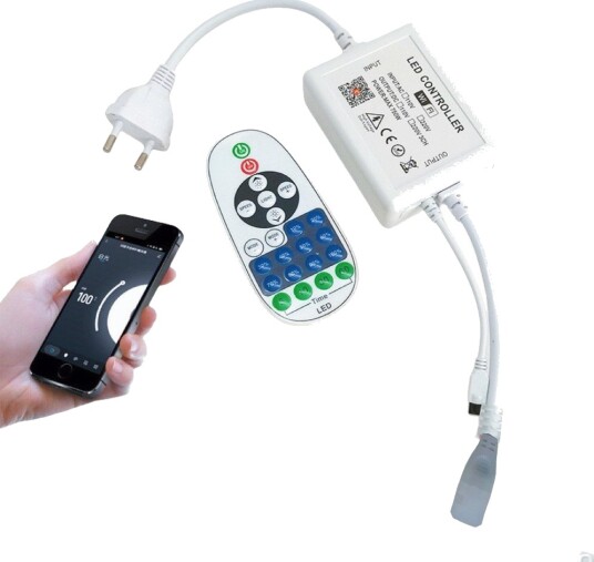 230V WiFi Smart Home dimmer Inkl. endestykke til 230V CLIP ON 8x16 Neonflex minnefunksjon maks 50 m