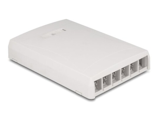 Delock Keystone Tomt Hus Utenpåliggende 6 Porter For Fiberoptikk Og Nettverk Hvit