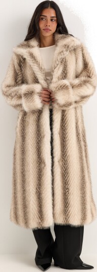 Bubbleroom Long Faux Fur Coat