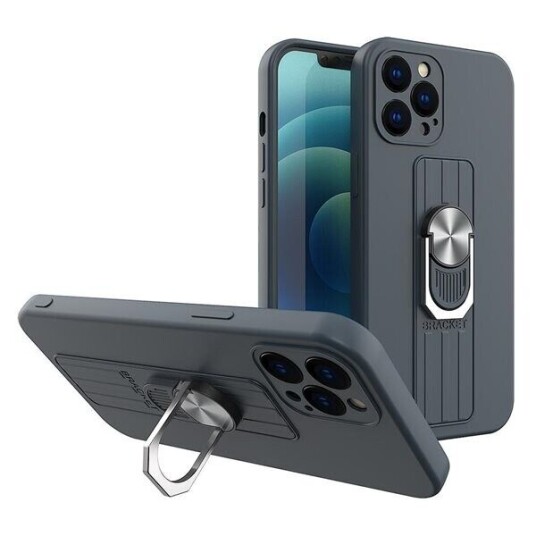 Hurtel Etui Ring Case Silikonetui Med Fingergrep Og Støtte For Xiaomi Poco X4 Pro 5G Blue Case