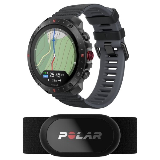 POLAR GRIT X2 PRO PREMIUM UTENDØRS SPORTSKLOKKE + POLAR H10-PULSBELTE, SVART/SVART S-L POLAR GRIT X2 PRO PREMIUM UTENDØRS SPORTSKLOKKE + POLAR H10-PULSBELTE, SVART/SVART S-L