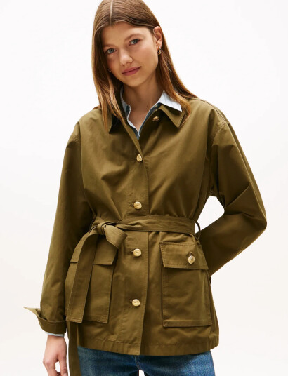 Tommy Hilfiger Cotton Nylon Reg Field Jacket   Green   XS